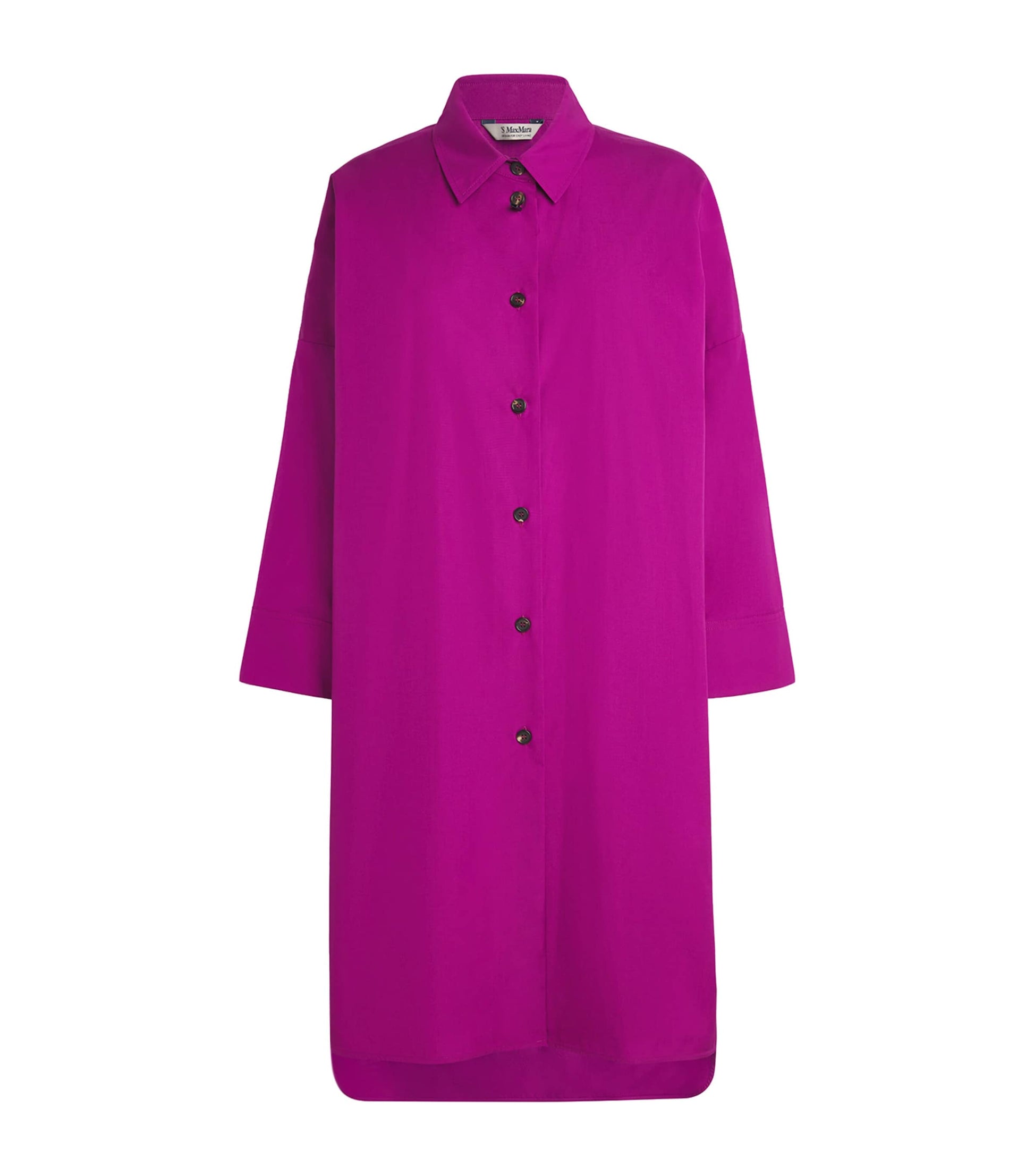 Max Mara Purple Cotton Midi Shirt Dress