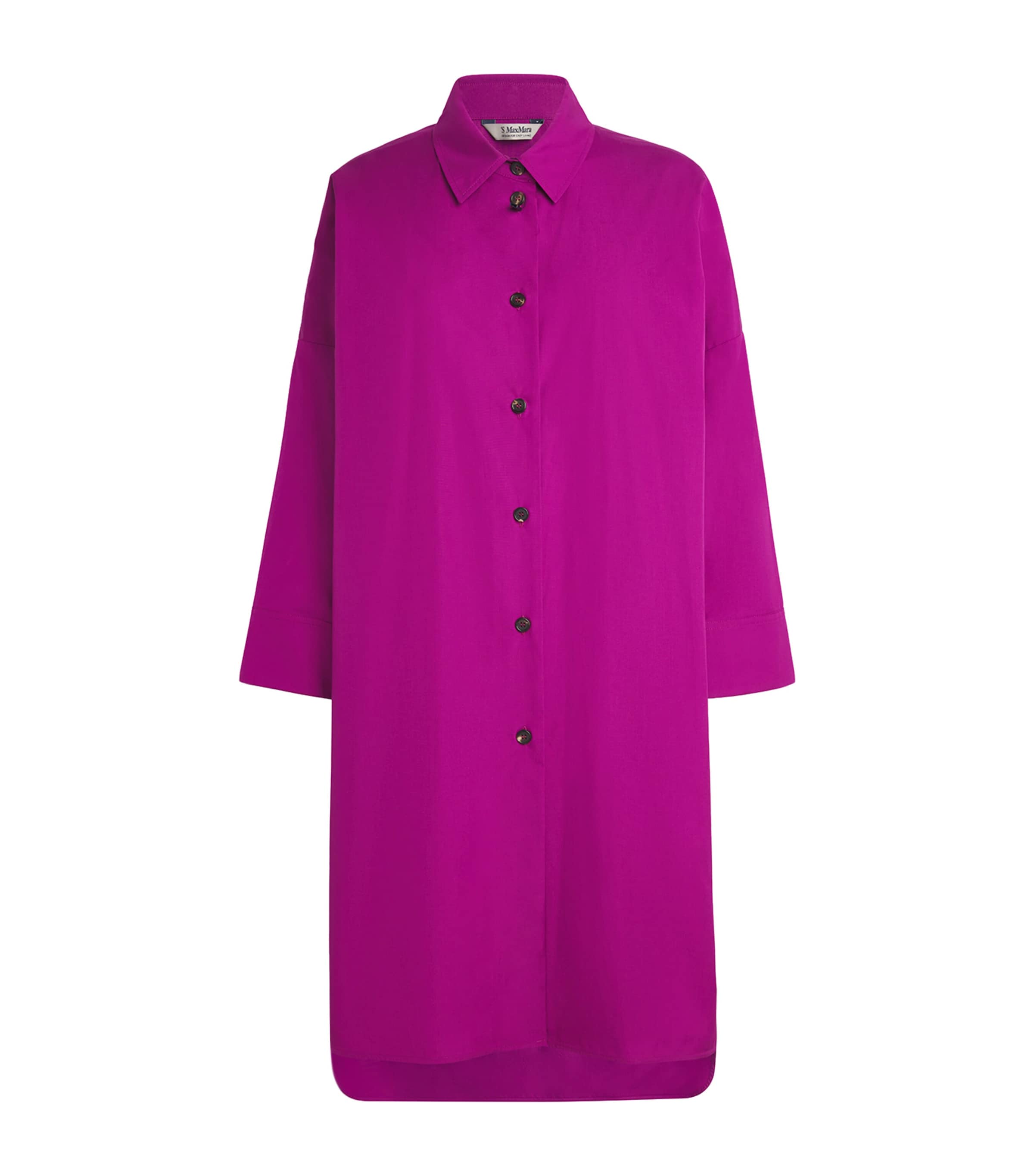 Max Mara Purple Cotton Midi Shirt Dress