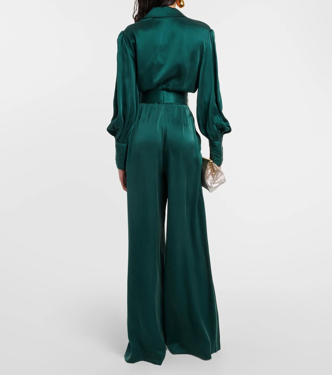 Zimmermann - Tuck silk satin wide-leg pants