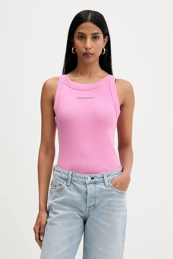 Tommy Jeans kadın pamuk elastan kısa üst