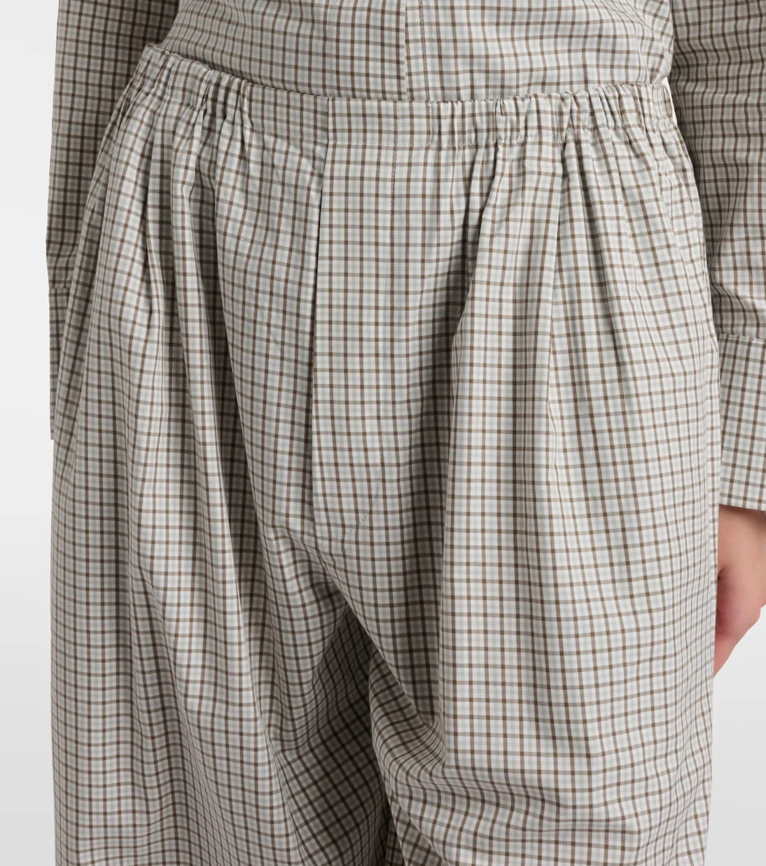بروينزا سكولر - بنطلون قطن واسع الساقين بنقشة مربعات من تشكيلة وايت ليبل "Meadow"