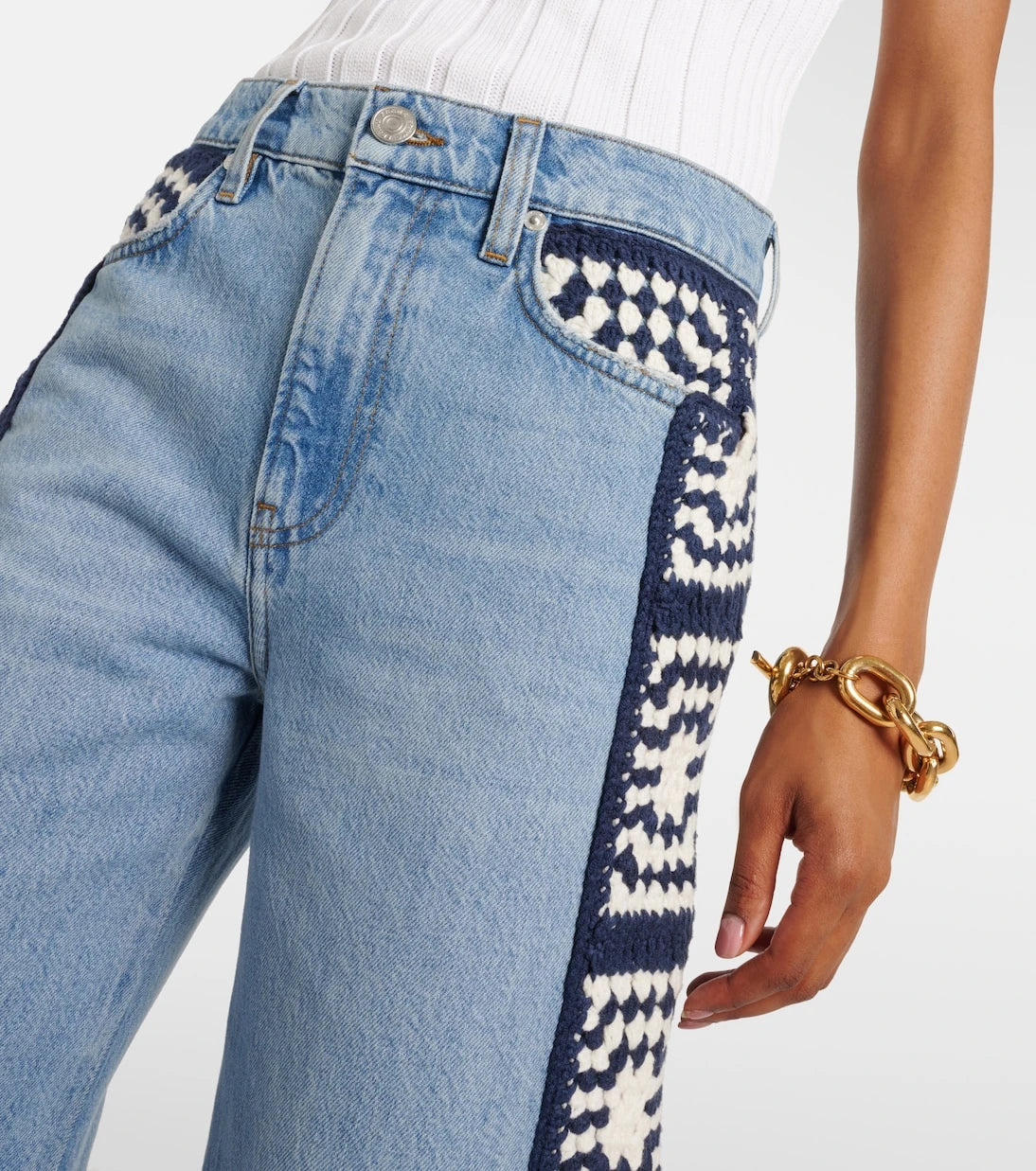 Frame - Le Jane Crop Crochet straight jeans