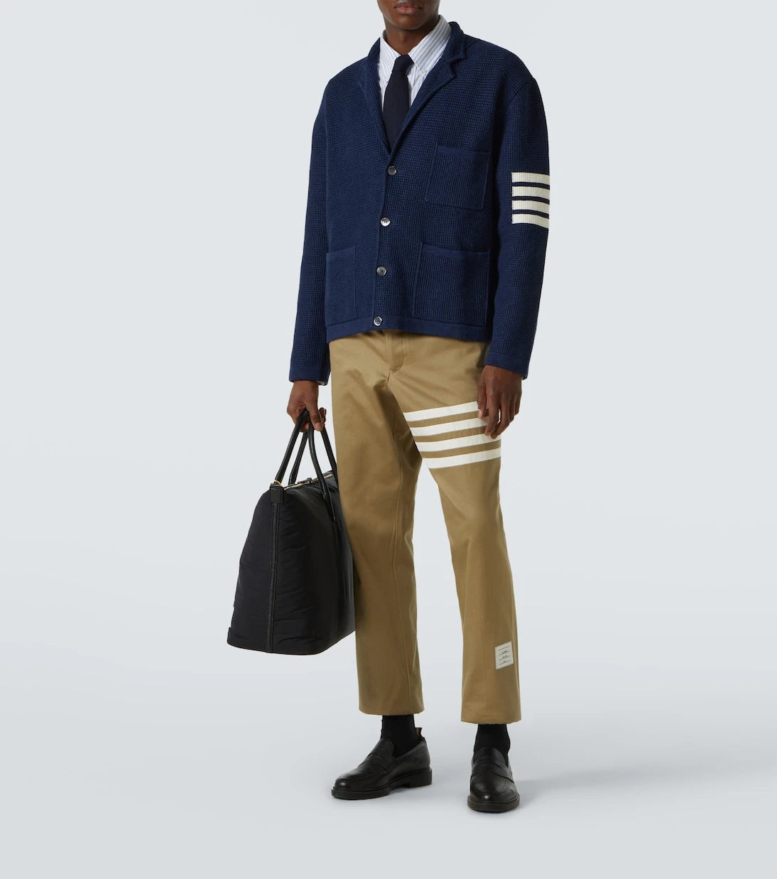Thom Browne - 4-Bar keten ve pamuk karışımı hırka