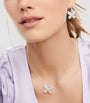 White Gold and Diamond Pavé Butterfly Small Pendant Necklace