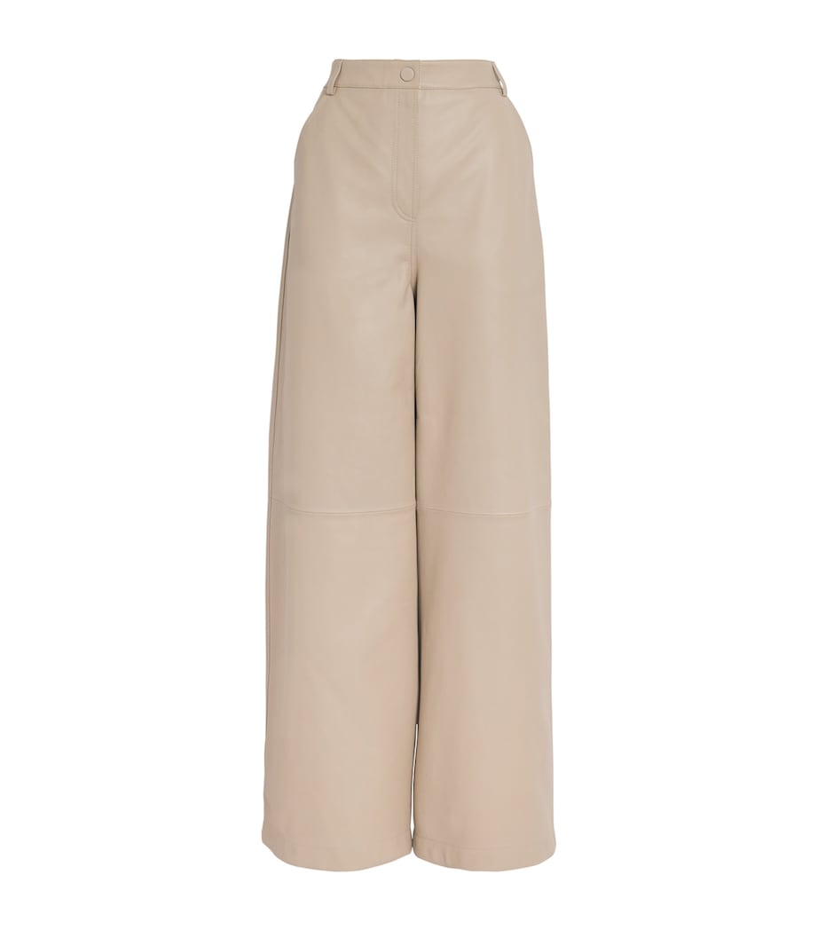 Yves Salomon Beige Lambskin Wide-Leg Trousers