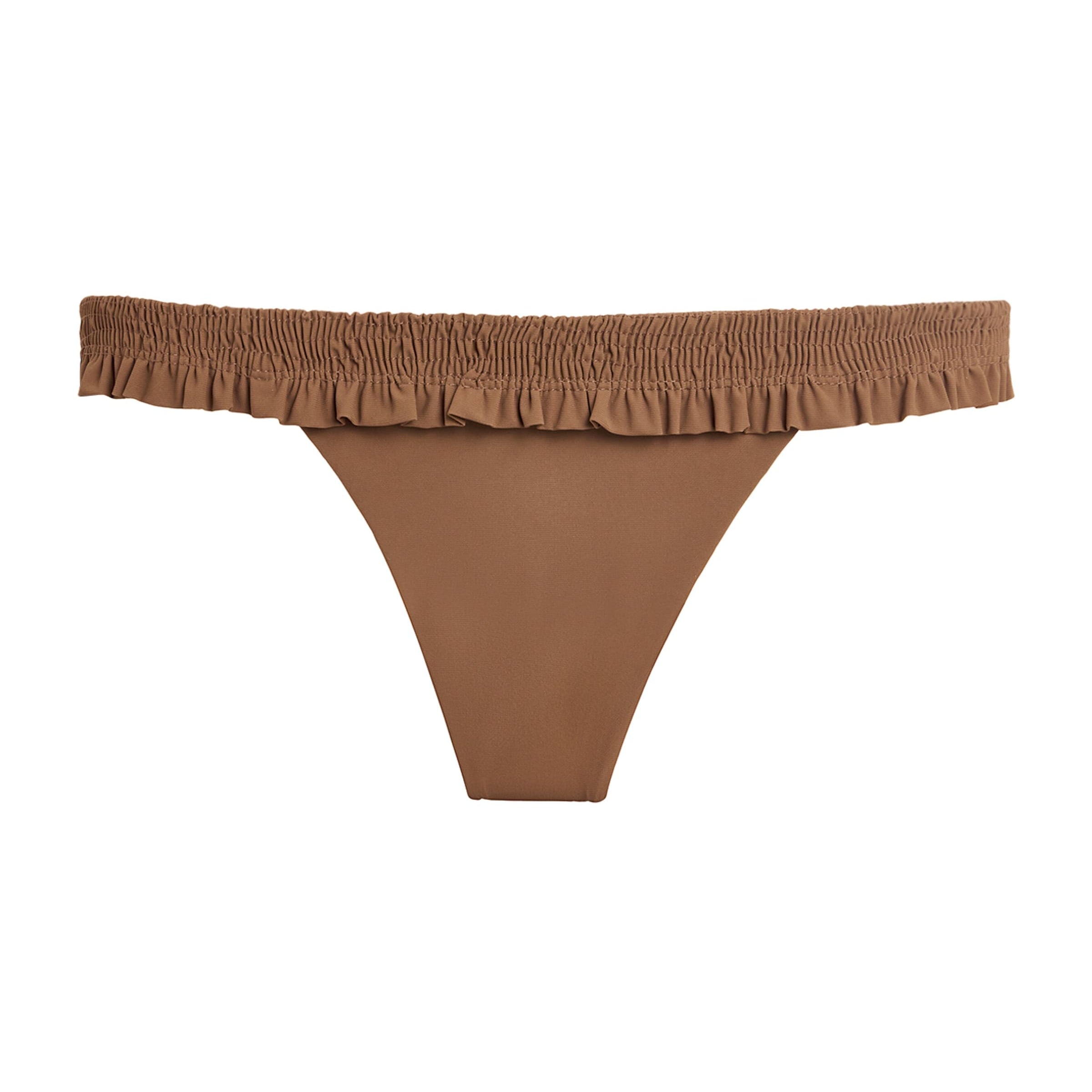 Faithfull the Brand Brown Frilled Esterel Bikini Bottoms