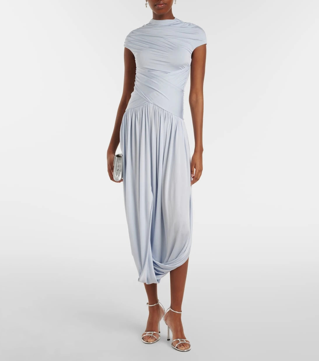Self-Portrait - Draped midi dress