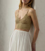 Ralph Lauren Collection Beige Silk Crochet Bralette