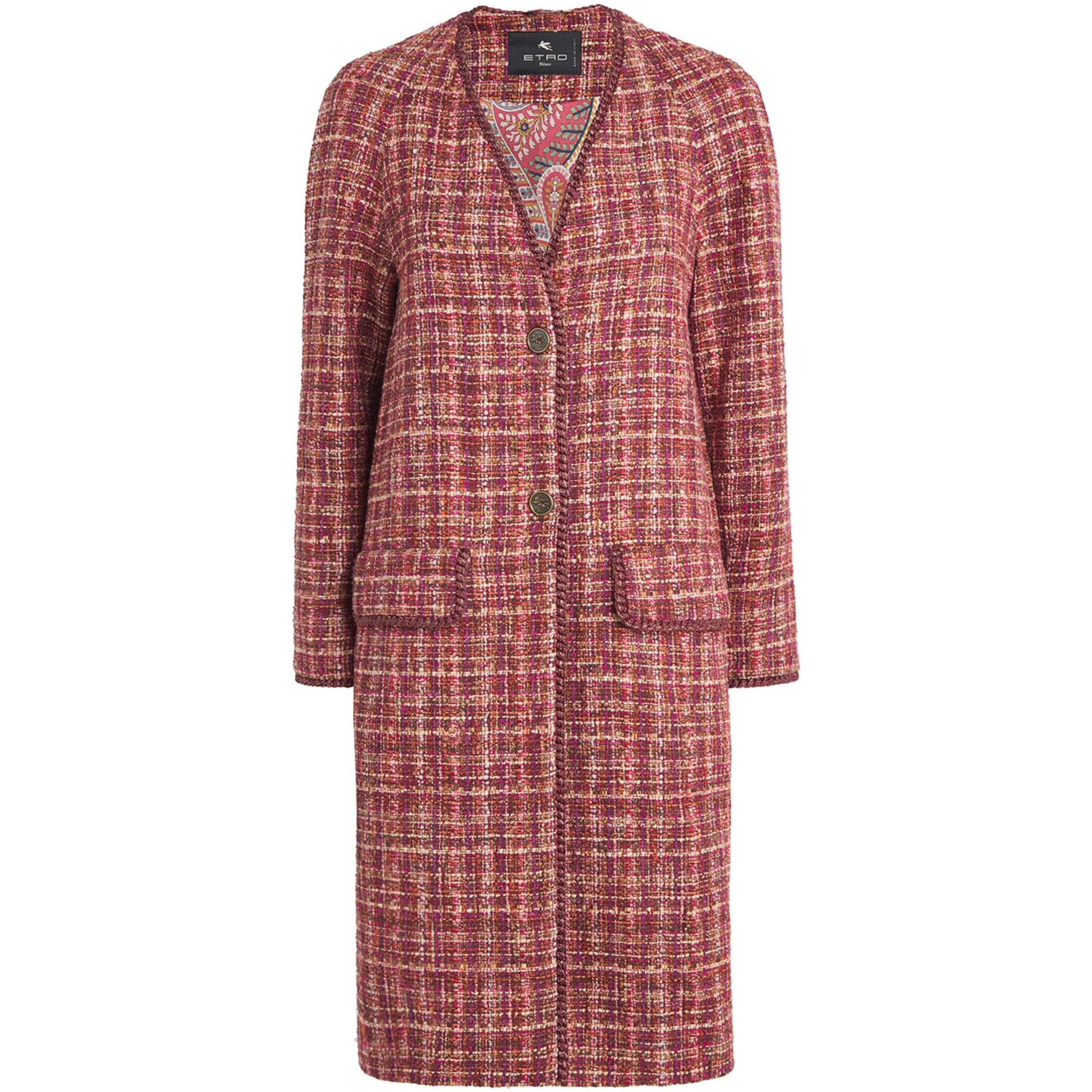Red Tweed Long Coat
