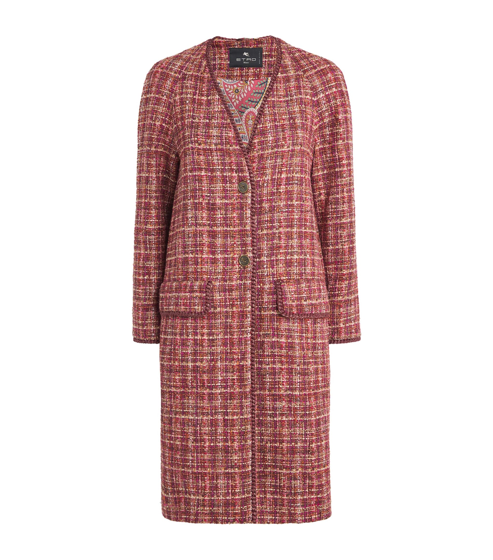 Red Tweed Long Coat