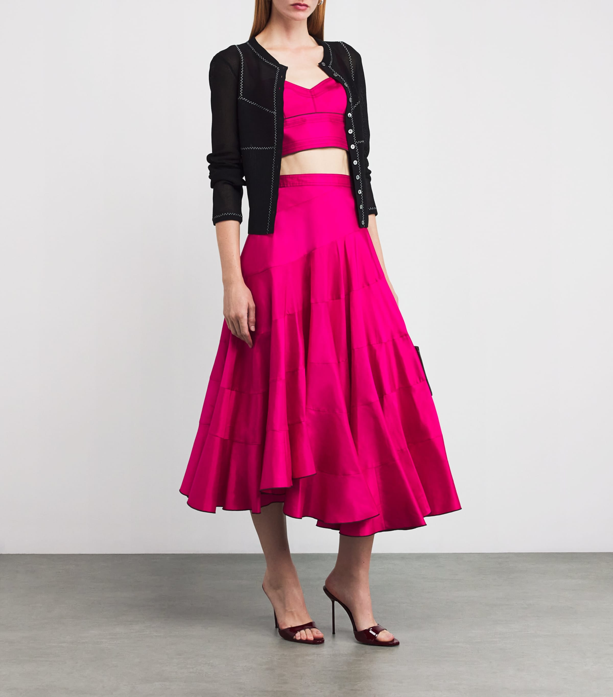 Tory Burch Pink Silk Dupioni Bra Top