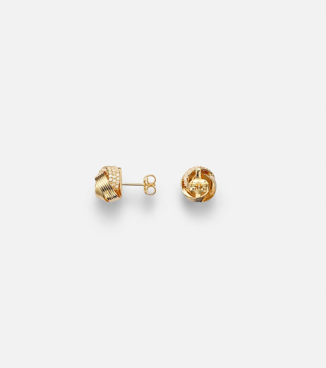 Sydney Evan - Tri-Link 14kt gold earrings with diamonds