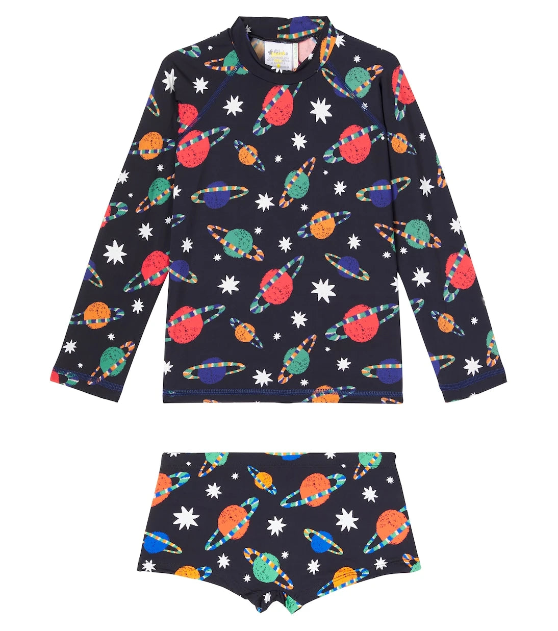 Fábula - Printed rashguard top and swim trunks set