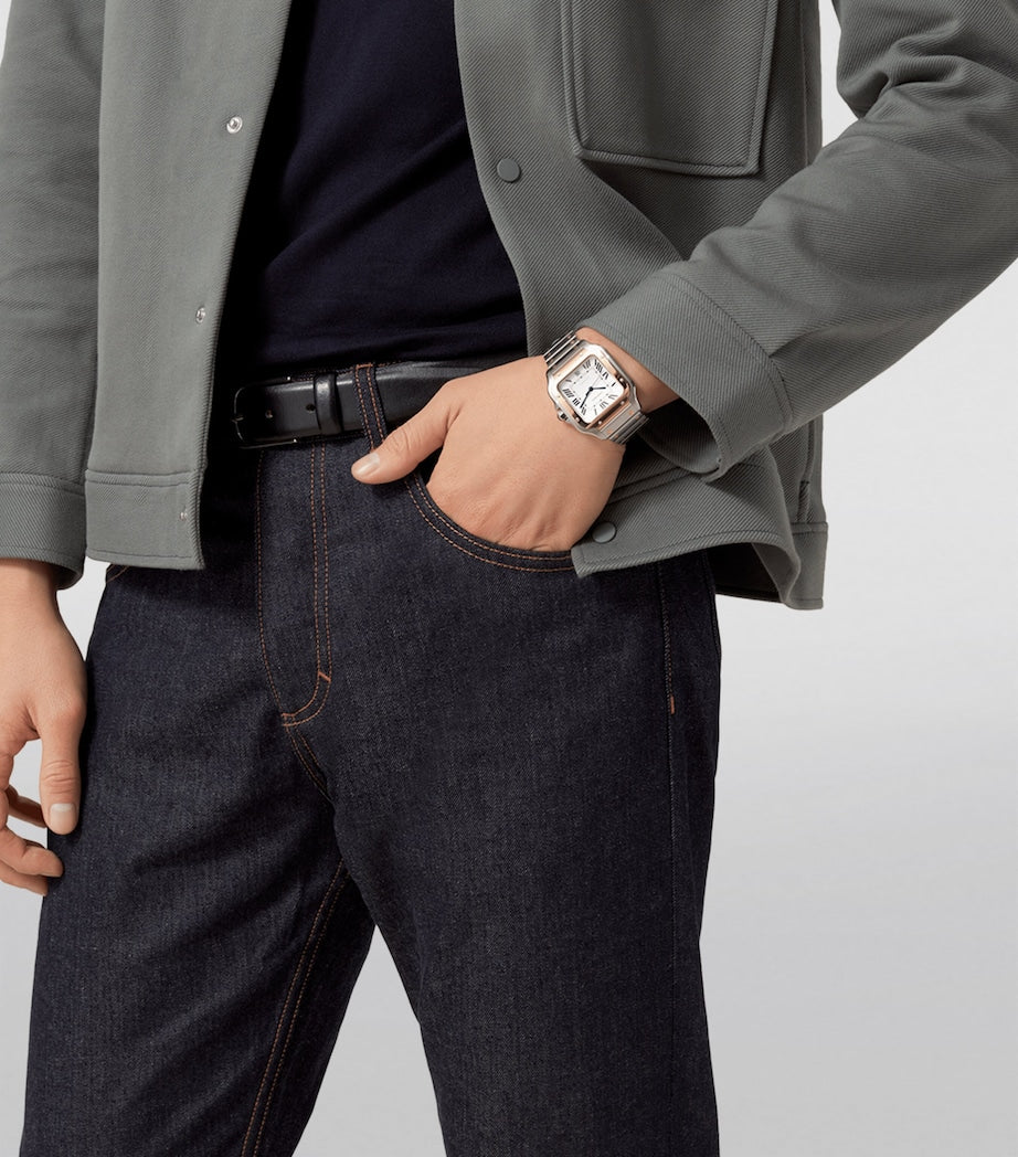 Stainless Steel and Yellow Gold Santos de Cartier Watch 39.8mm