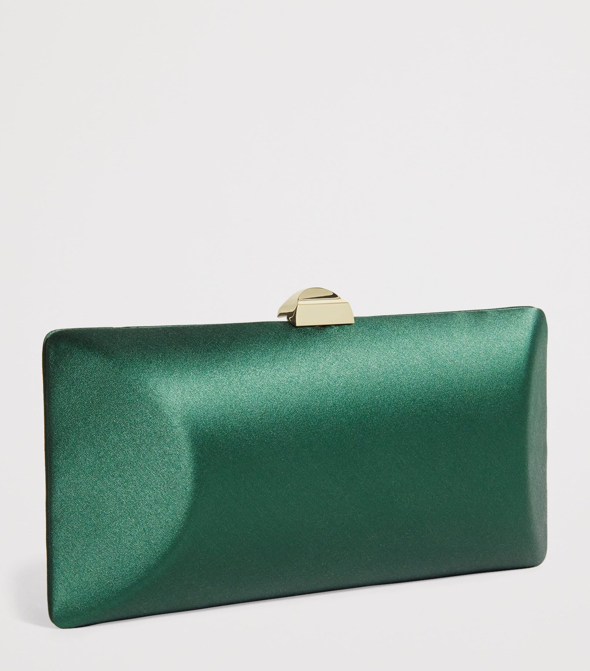 Green Silk Satin Clutch Bag