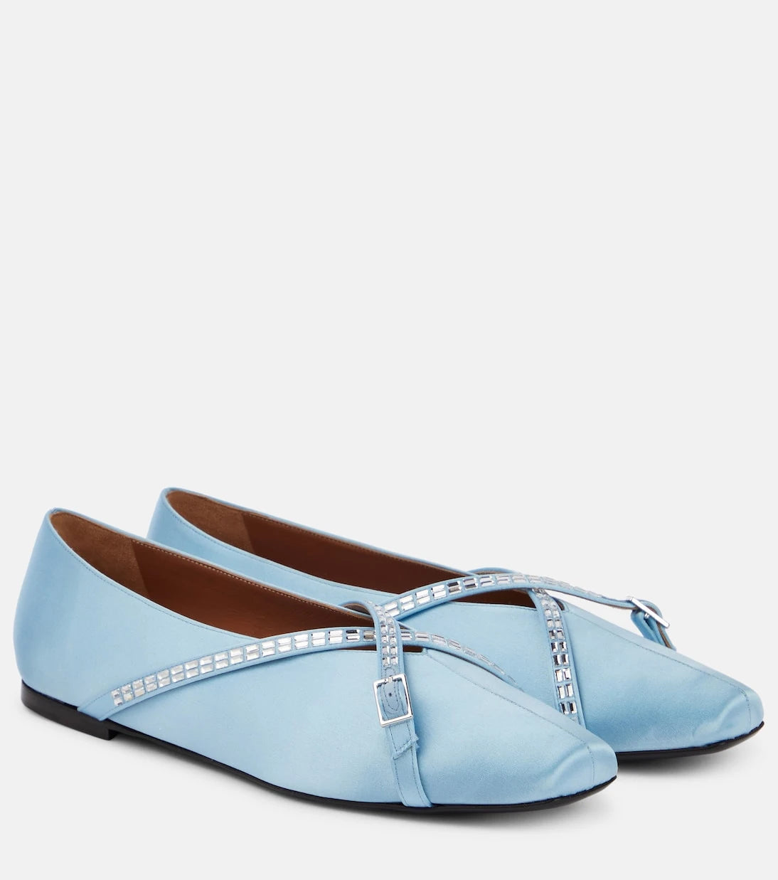D'Accori - Cara embellished satin ballet flats