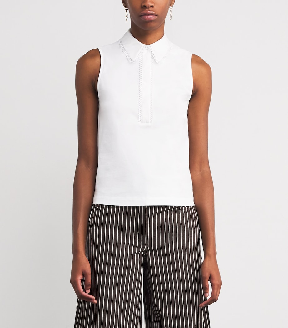 ME+EM White Cotton Collared Tank Top