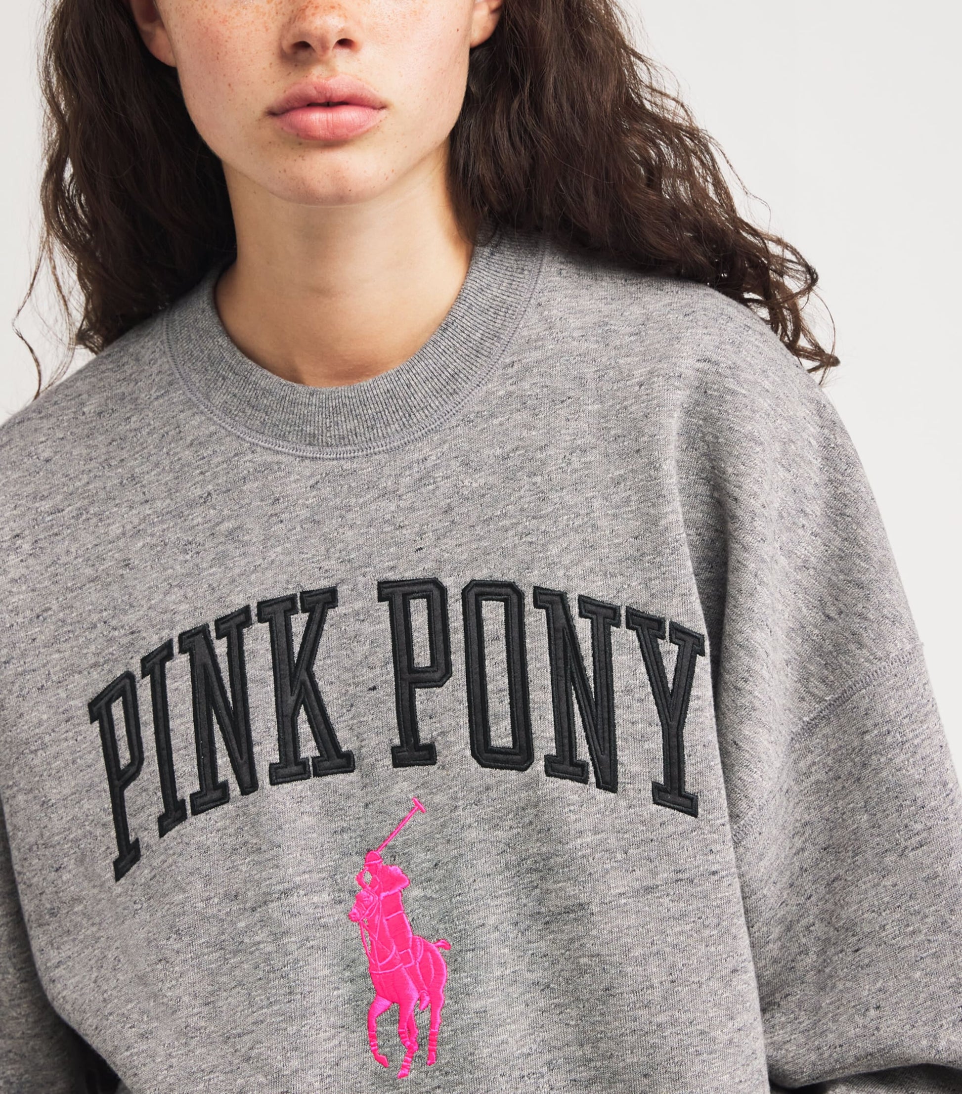 Cotton-Blend Pink Pony Sweatshirt