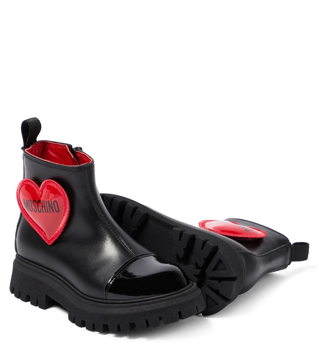 Moschino Kids - Heart patent leather boots