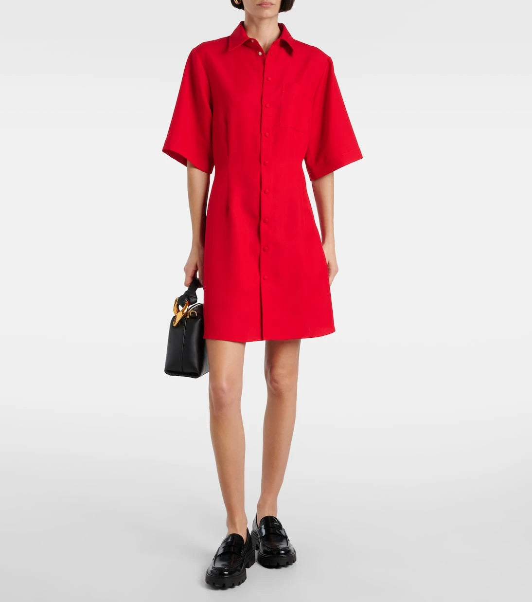 Ami Paris - Virgin wool canvas shirt dress
