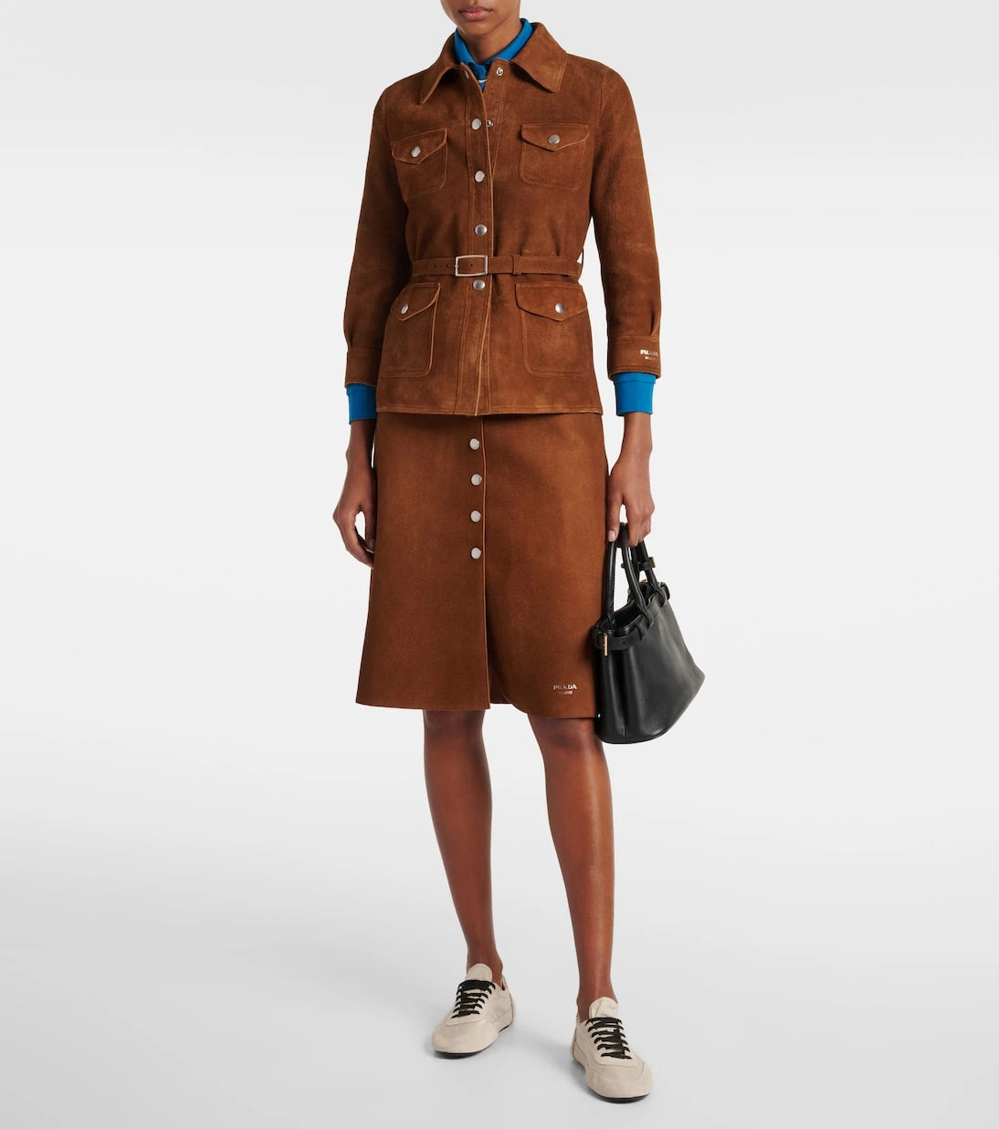 Prada - Collapse Re-Nylon suede-trimmed sneakers