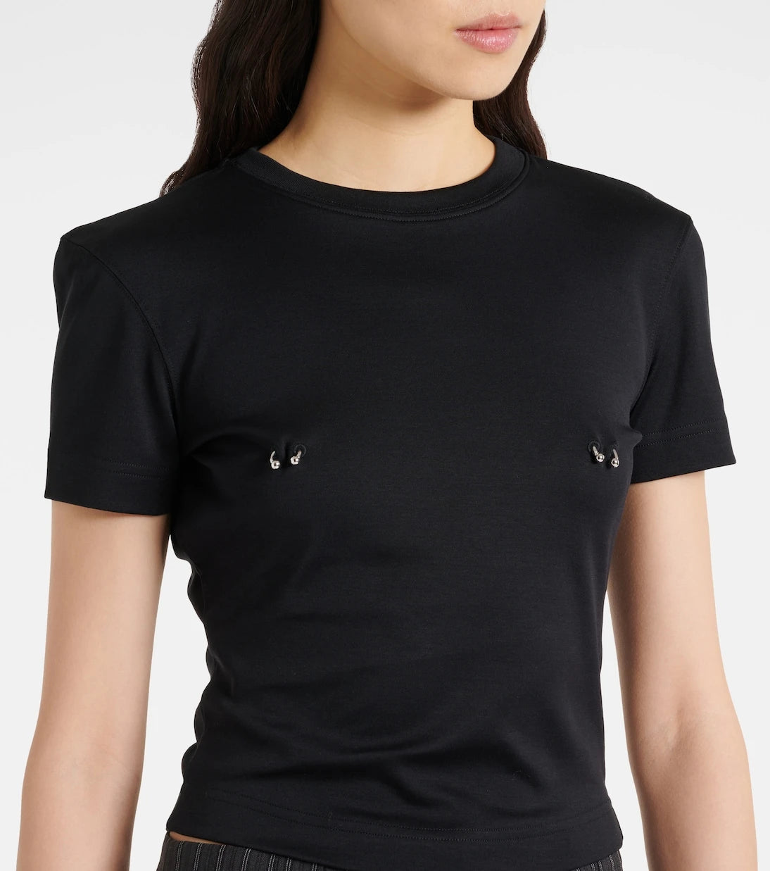Mugler - Ruched cotton top