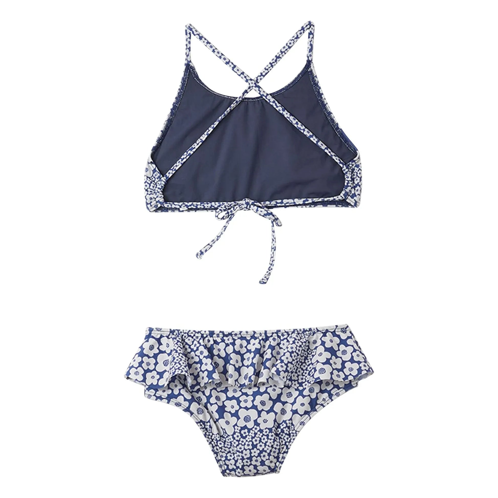 Fabula - 2 Piece Swimsuit Floral Ruffles | Blue