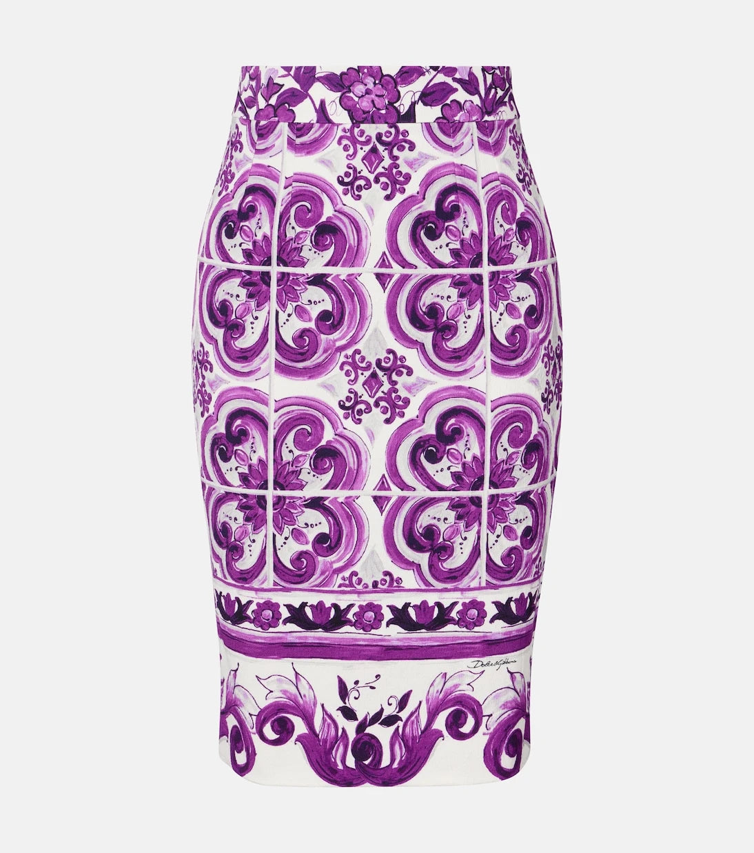 Dolce&Gabbana - Majolica silk-blend pencil skirt