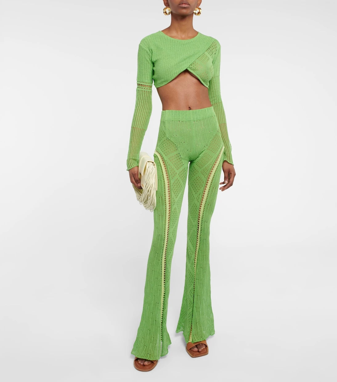 Roberta Einer - Disco high-rise flared cotton pants