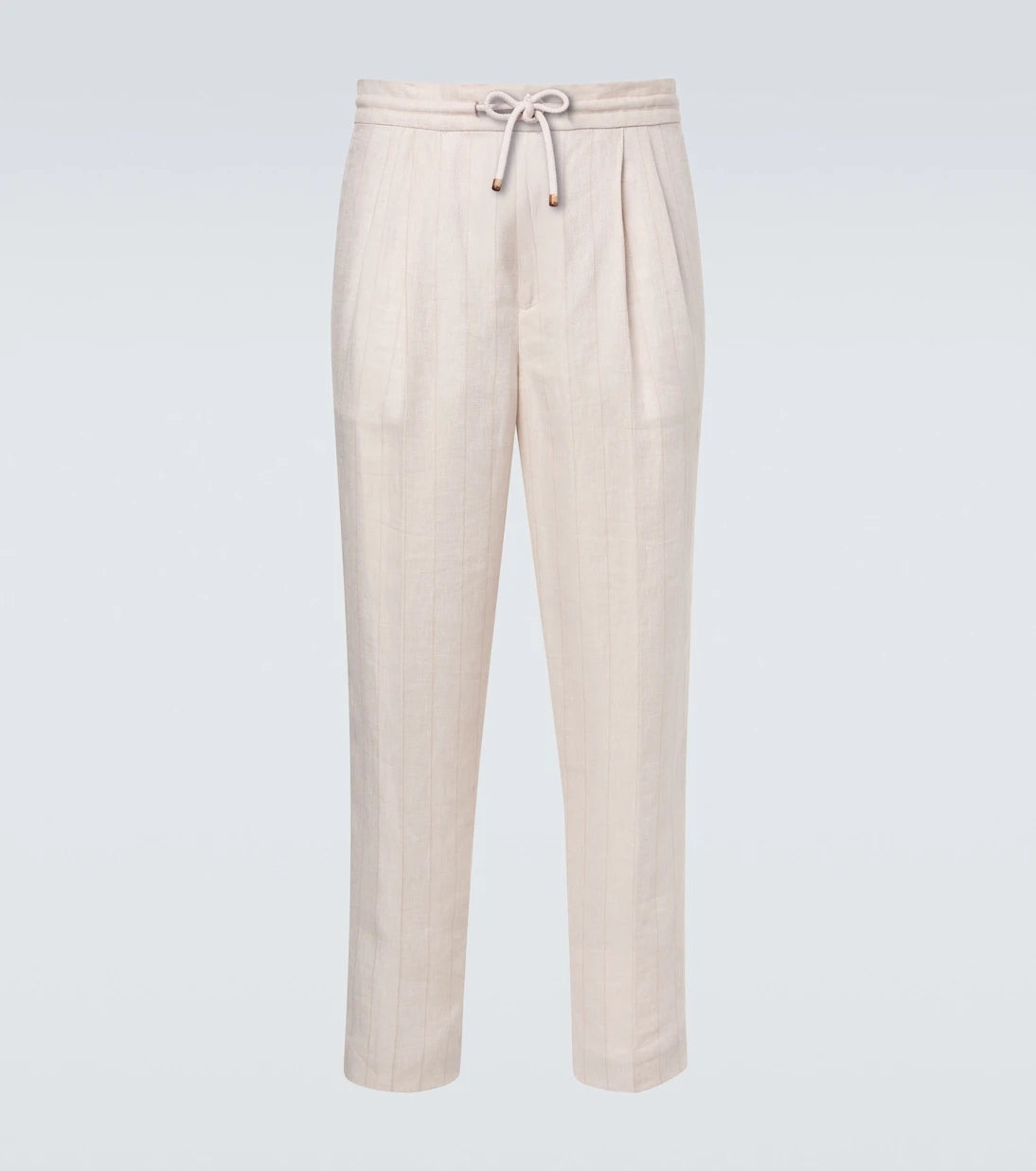 Brunello Cucinelli - Striped linen and cotton straight pants