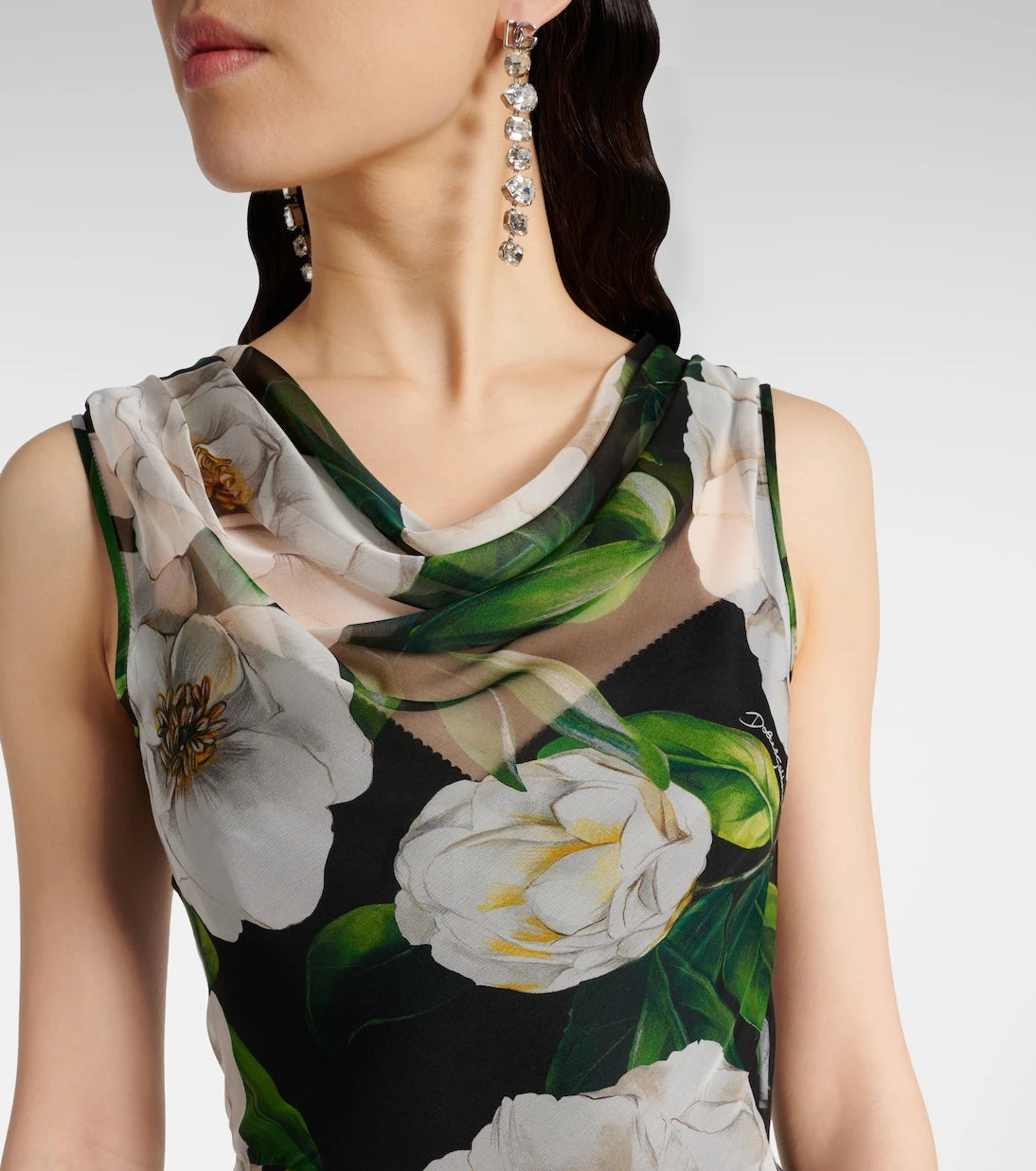 Dolce&Gabbana - Floral silk chiffon cocktail dress