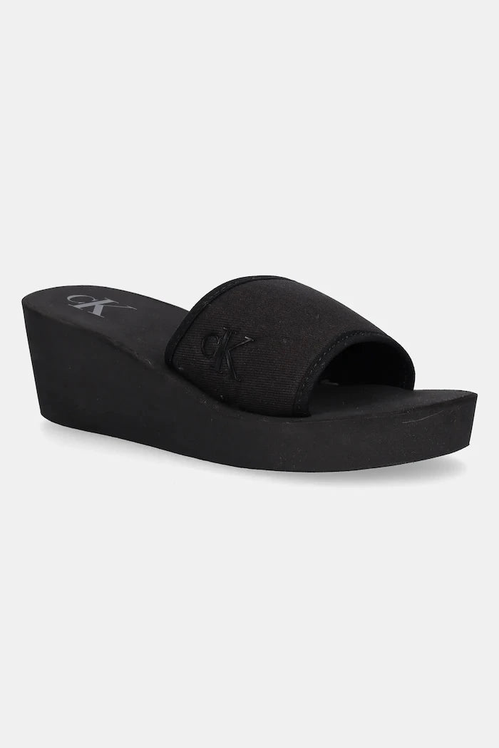 Calvin Klein Jeans BEACH WEDGE SLIDE CANVAS Terlik
