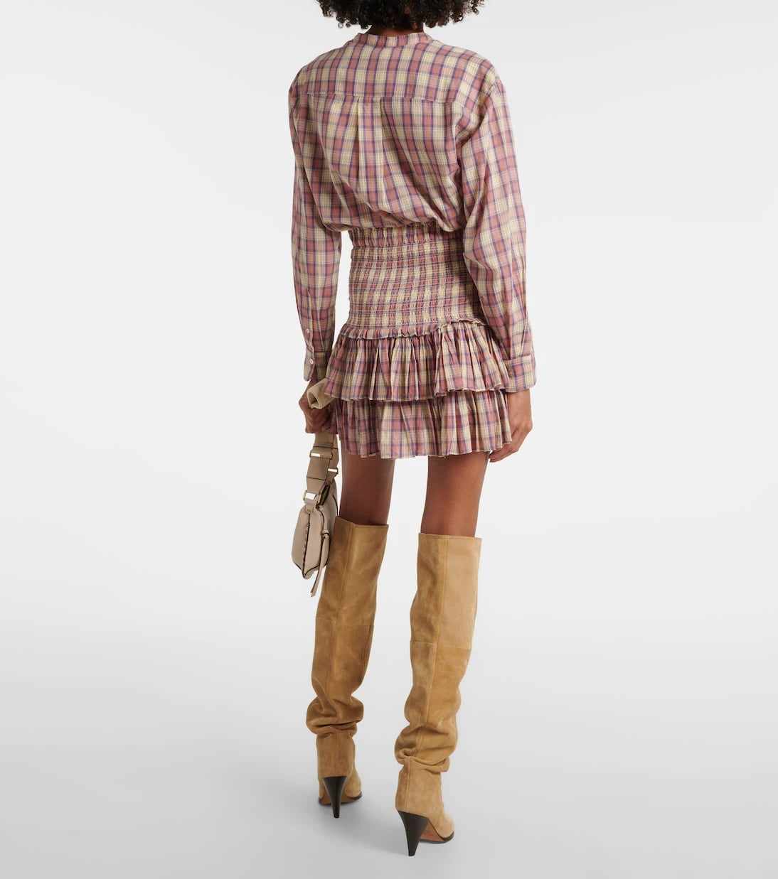 Marant Etoile - Naomi checked cotton voile miniskirt