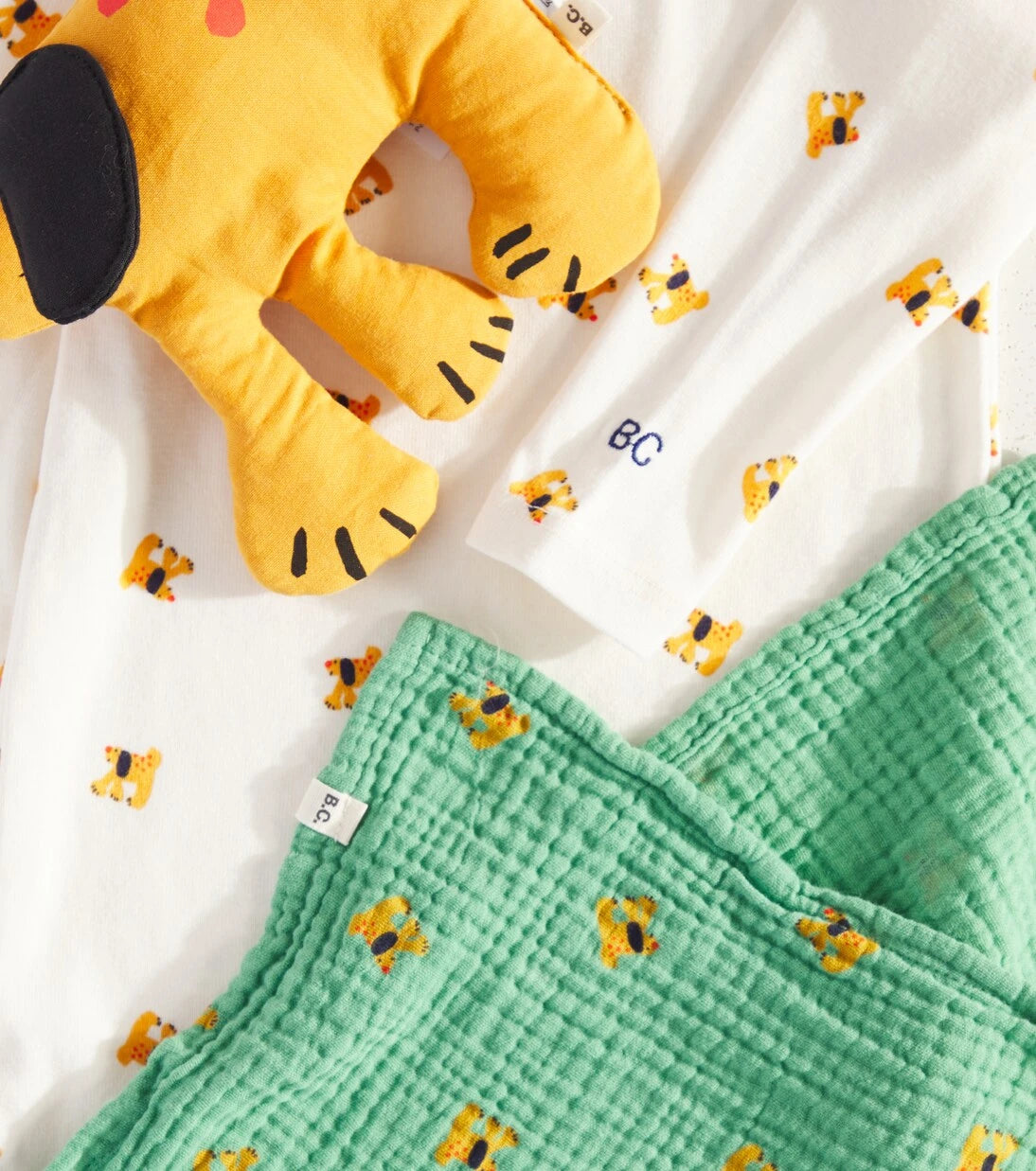 Bobo Choses - Baby printed playsuit, toy, and towel set