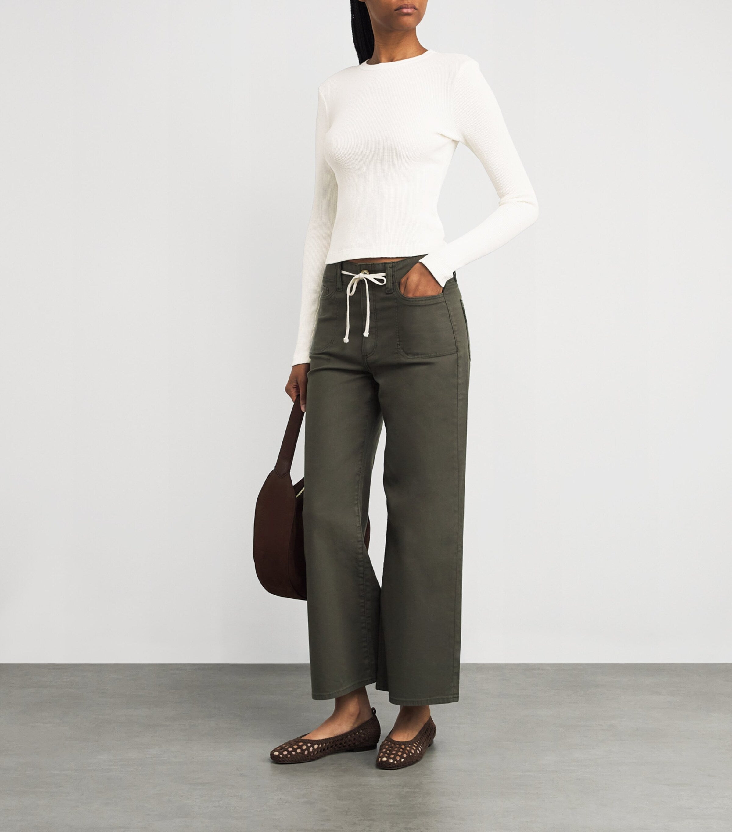 Citizens of Humanity White Cotton Waffle Sweatshirt