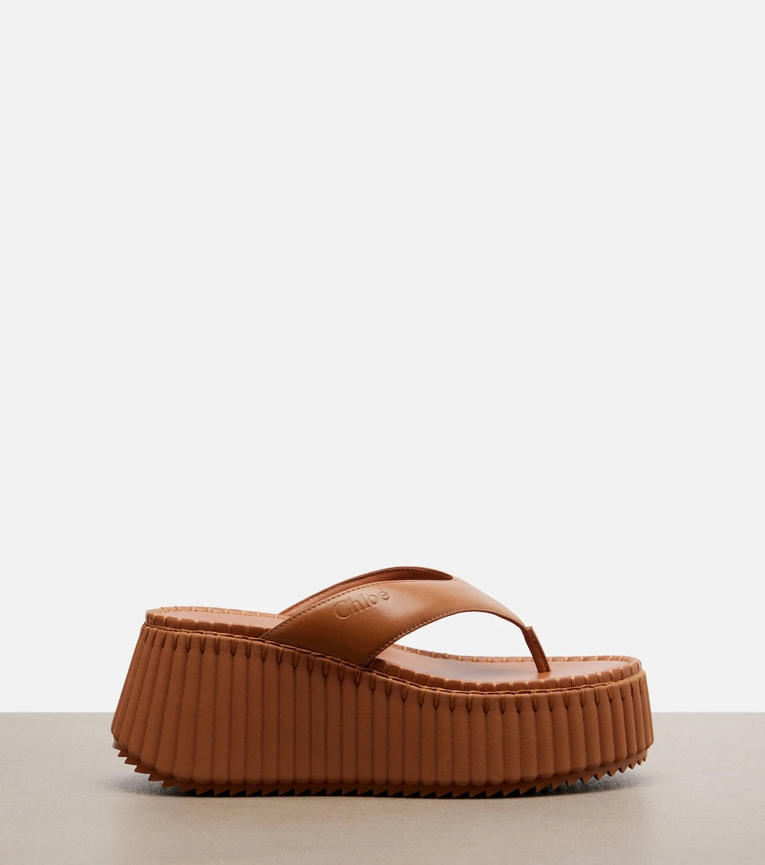 Chloé - Nama leather platform thong sandals
