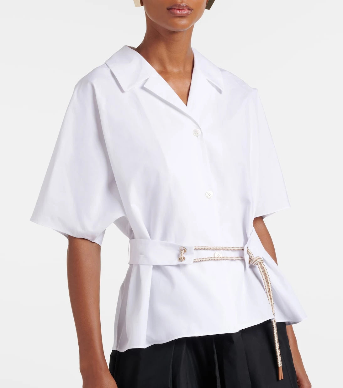 'S Max Mara - Carisma belted cotton poplin shirt