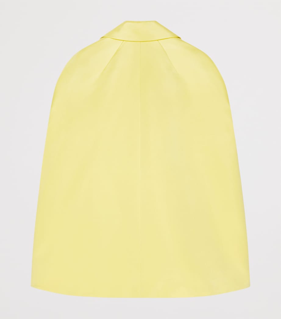 Yellow Silk Belted Cocoon Short Coat