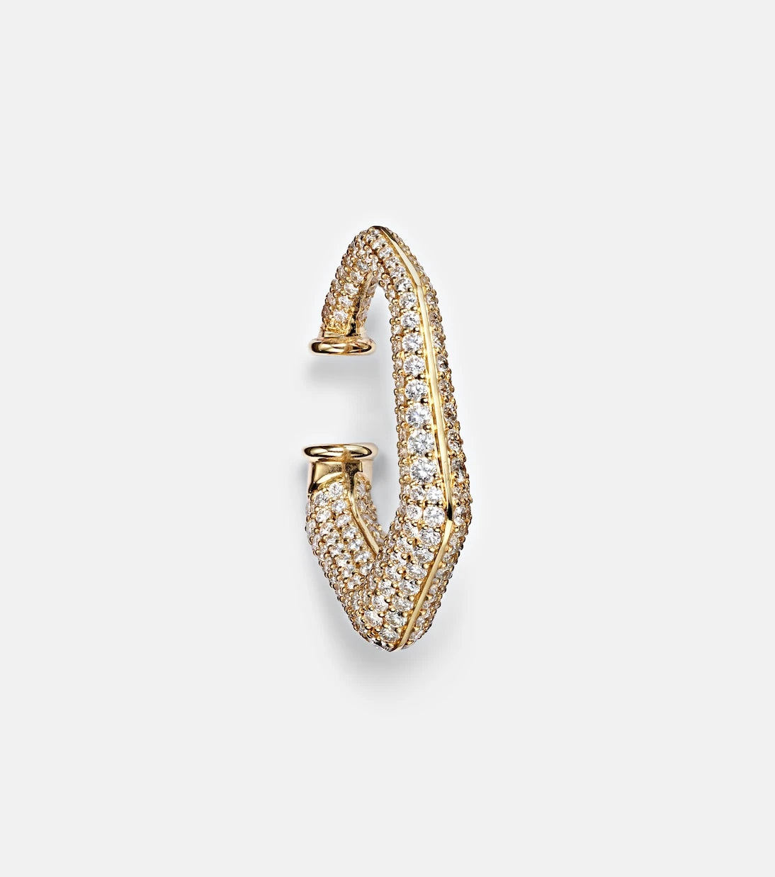 Ananya - Carved 18kt gold ear cuff with diamonds