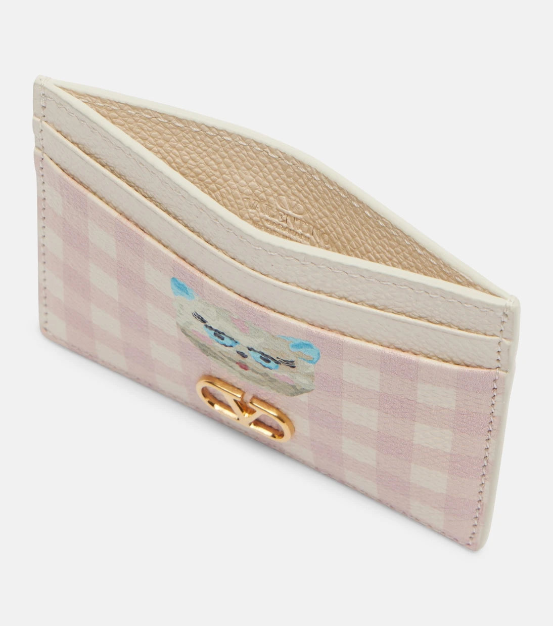 Valentino Garavani - VLogo checked leather card holder