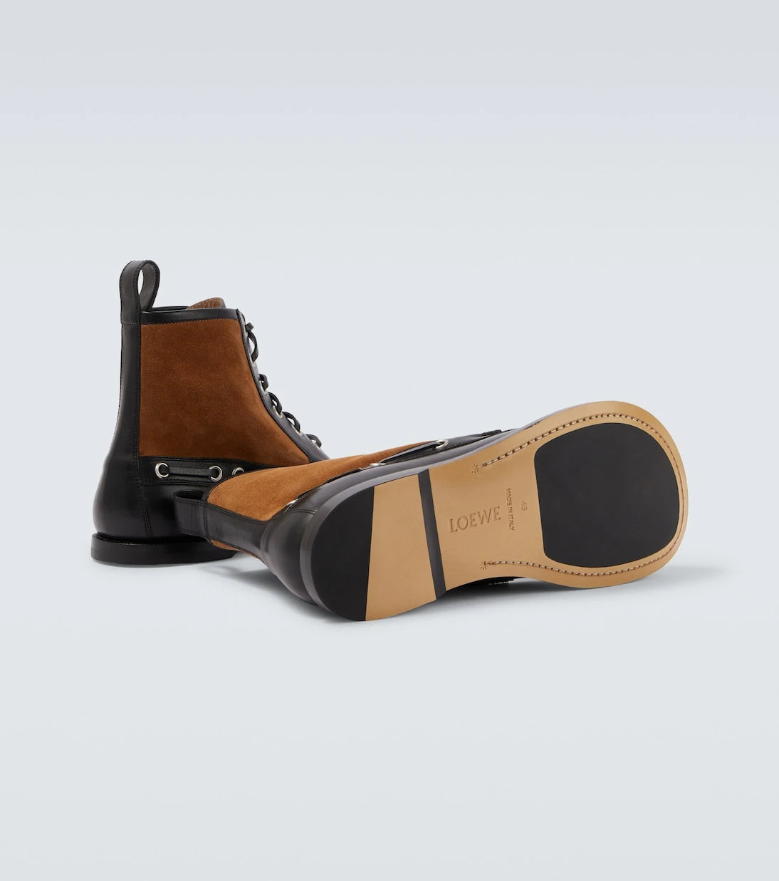Loewe - Campo suede and leather lace-up boots