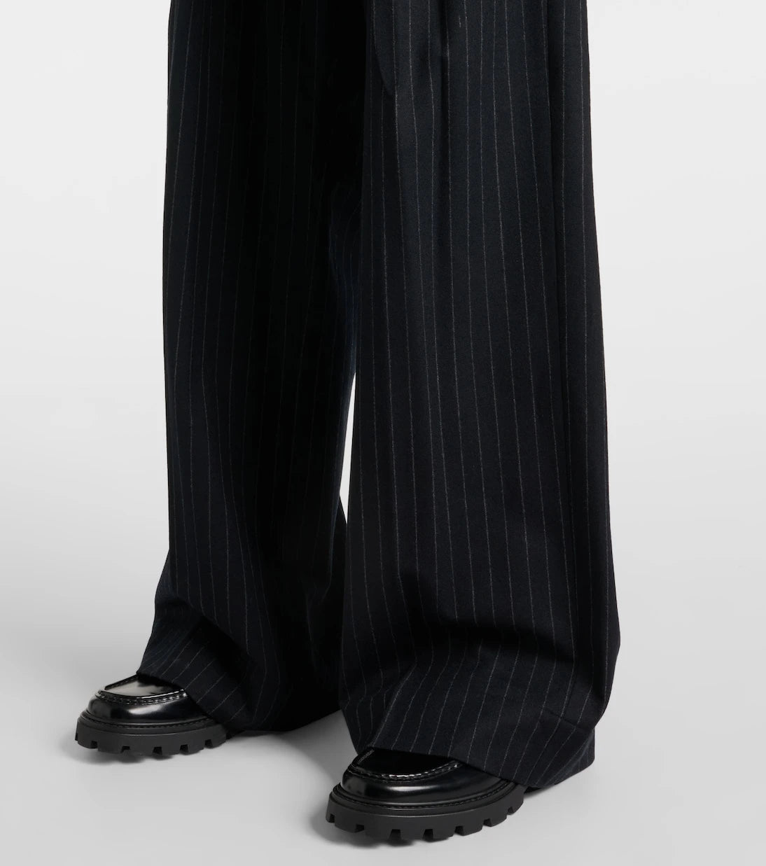 Plan C - Pinstripe wool-blend wide-leg pants