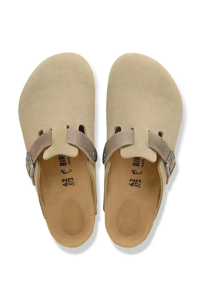 Birkenstock чехли сабо мъжки от велур Boston