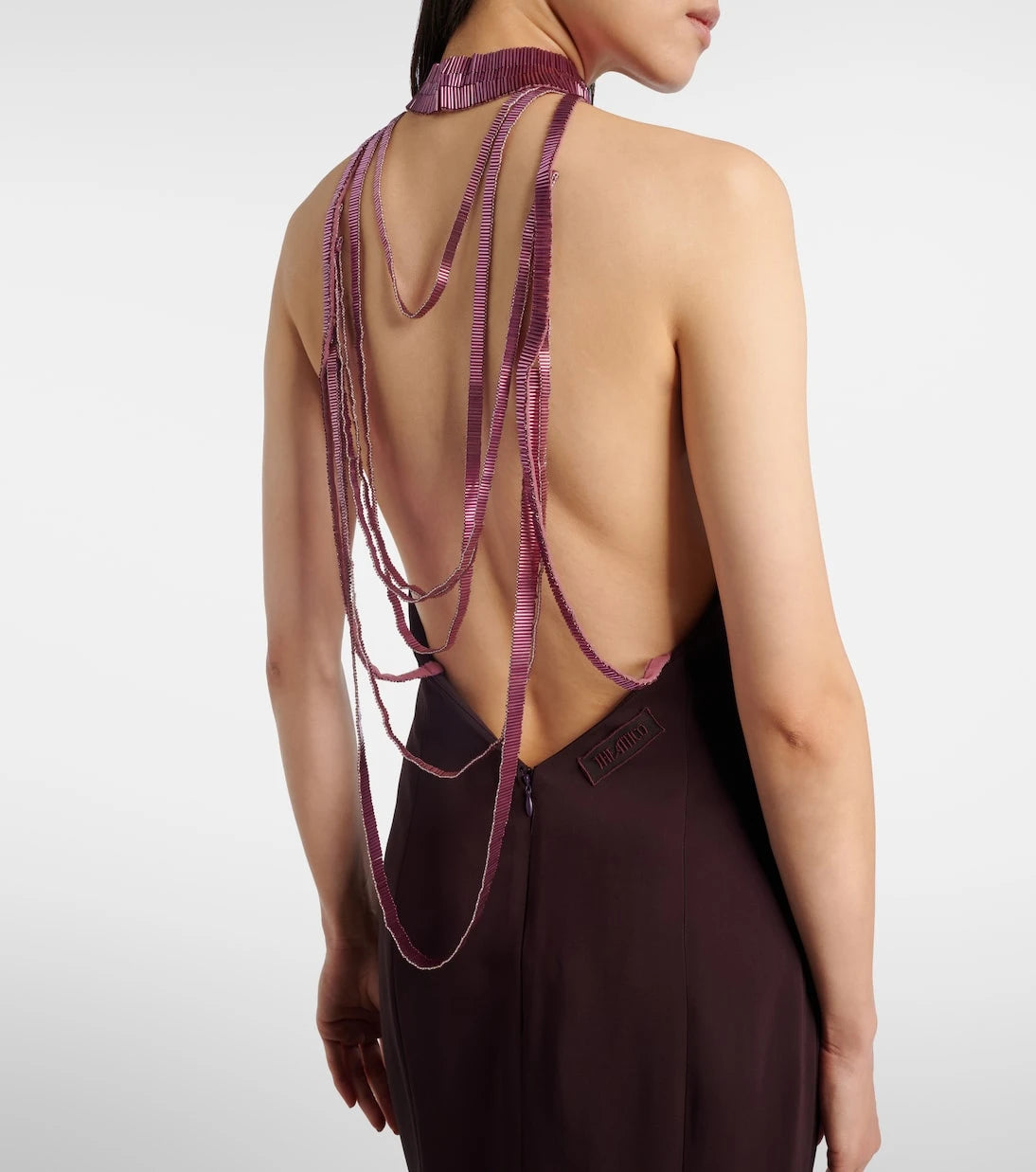 The Attico - Embellished satin gown