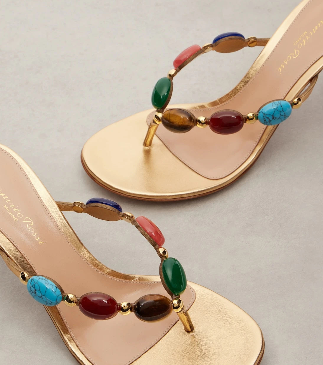 Gianvito Rossi - Shanti embellished leather thong sandals