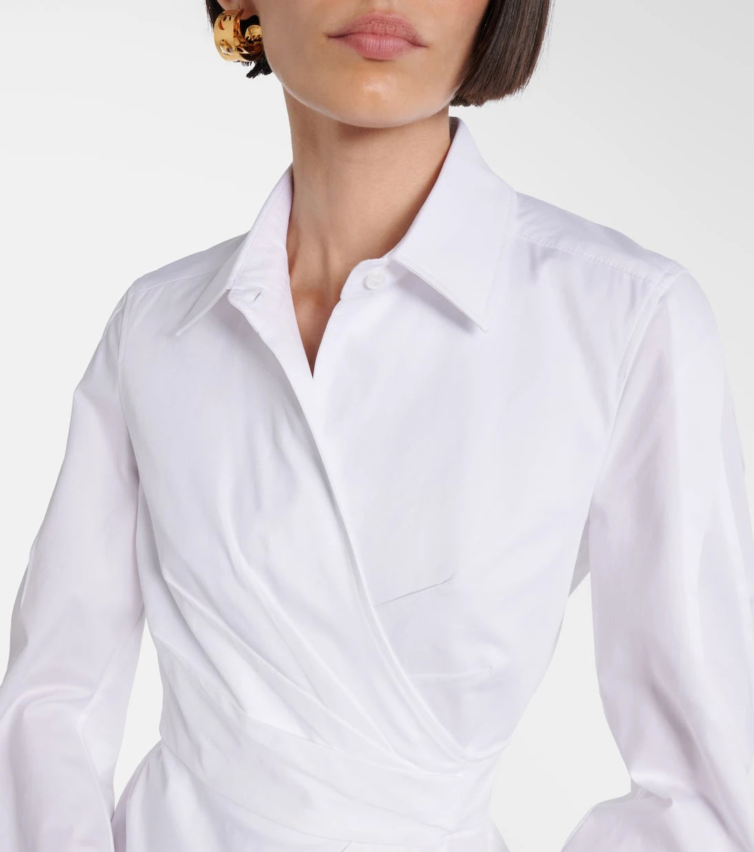 Max Mara - Cotton-blend twill wrap dress