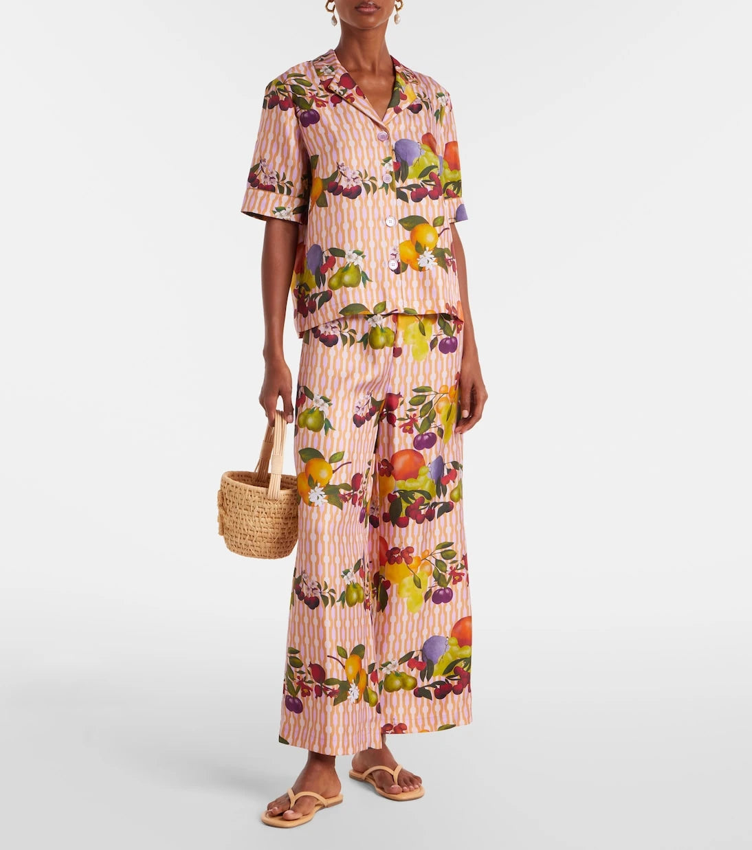 Eres - Cherry printed silk twill shirt