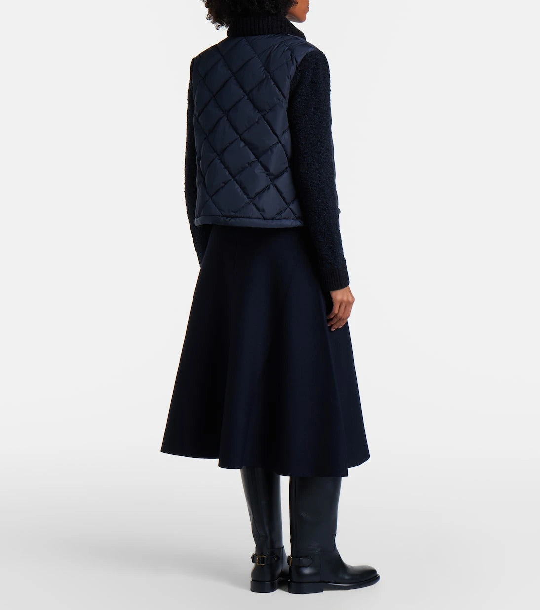 Moncler - Wool-blend midi skirt