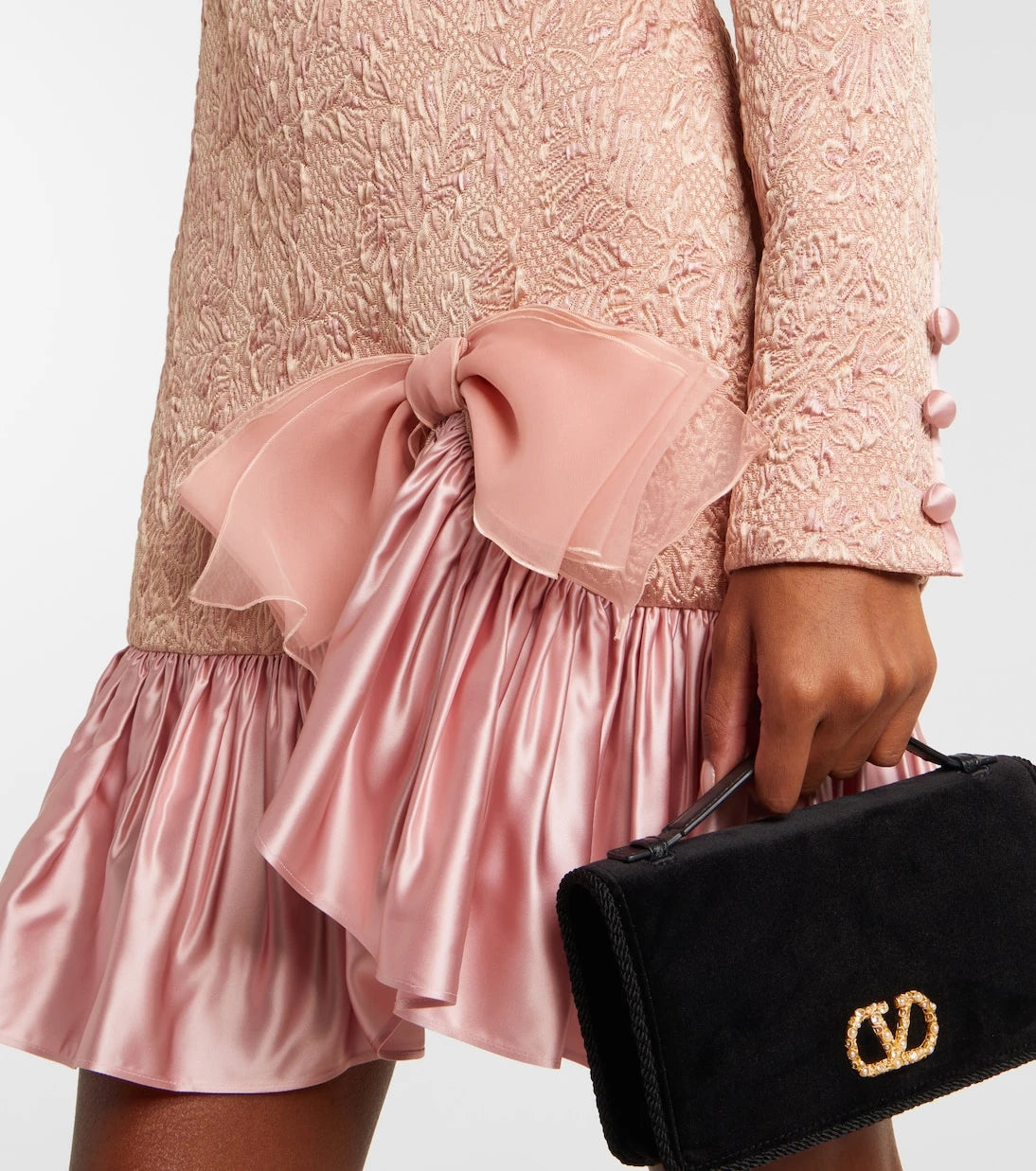 Valentino - Wool and silk-blend matelassé minidress