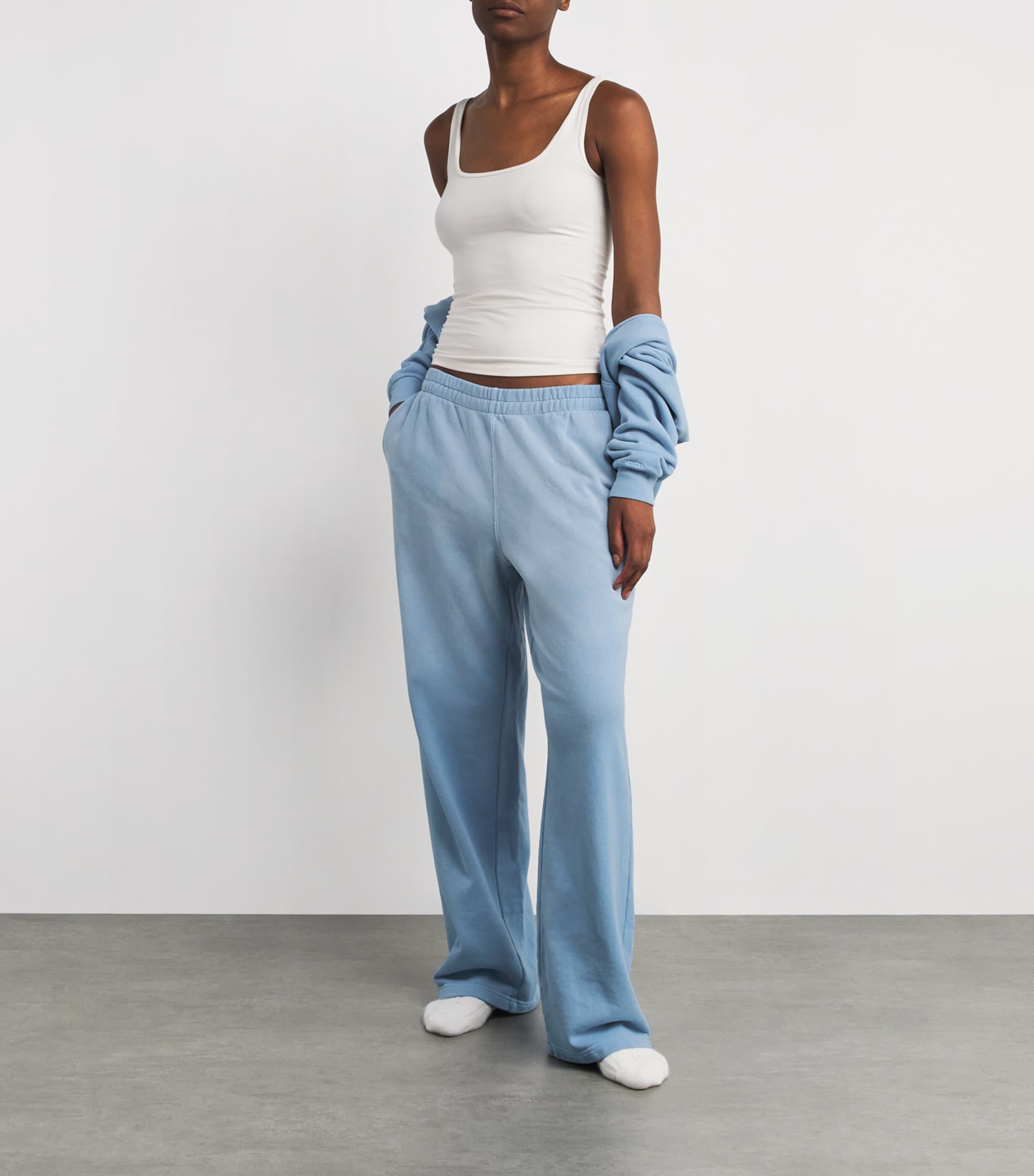 Blue French Terry Low-Rise Sweatpants